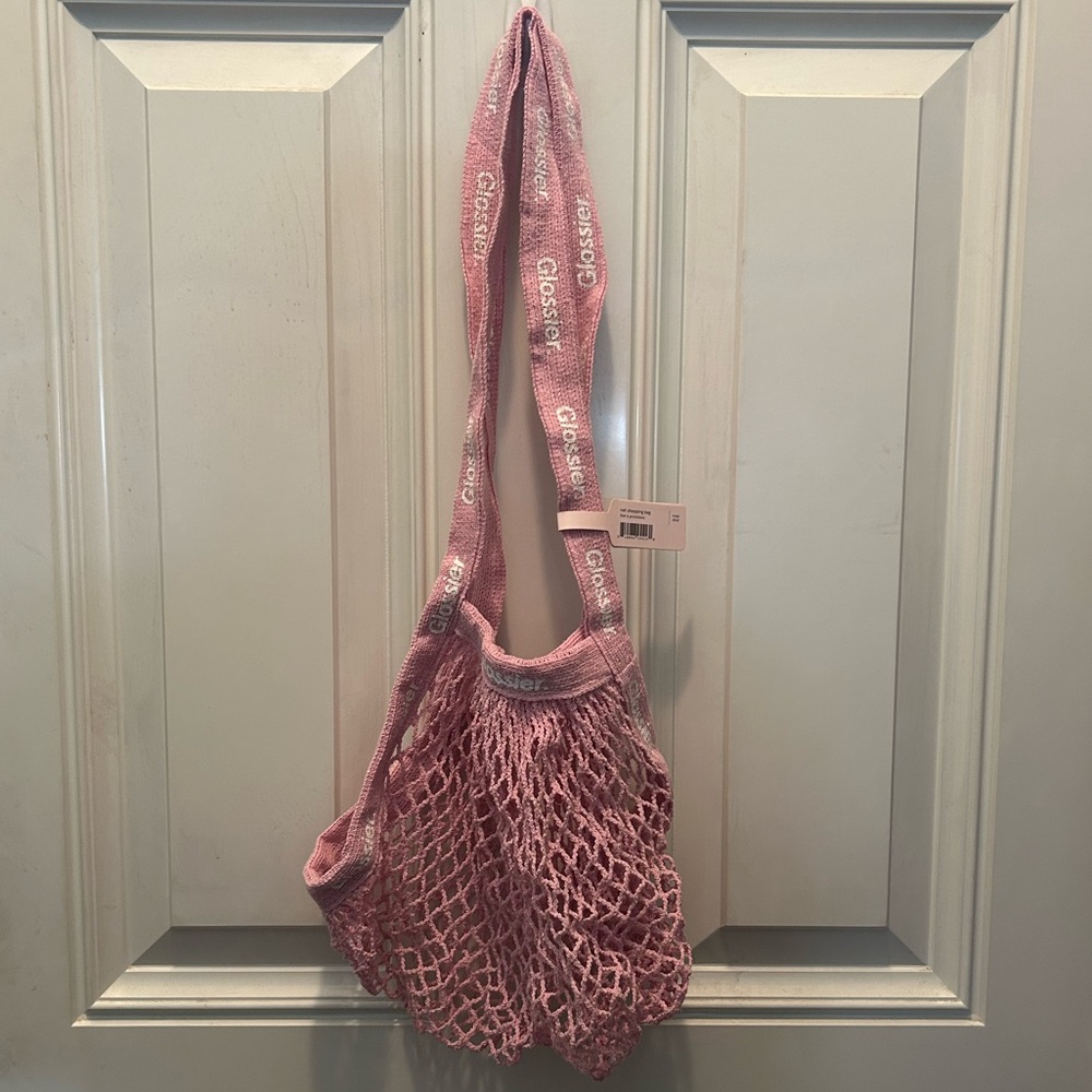 Glossier Pink Net Shopping Bag NWT